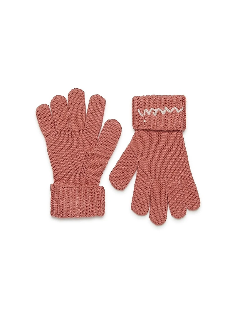 Kid's Ribbed Wool Gloves