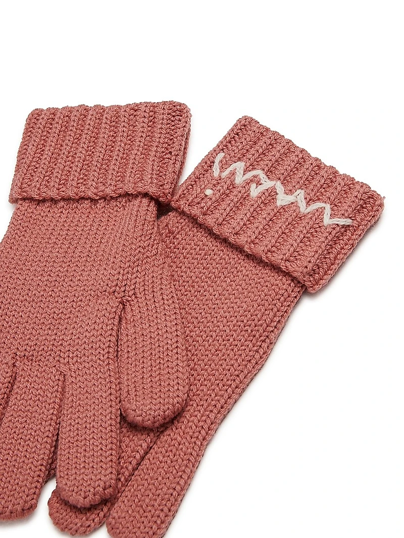 Kid's Ribbed Wool Gloves