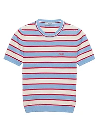 Striped Crew-Neck Cotton Sweater