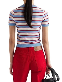 Striped Crew-Neck Cotton Sweater