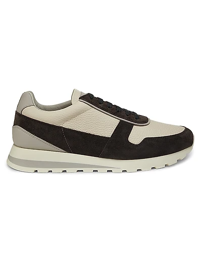Leather & Suede Low-Top Sneakers
