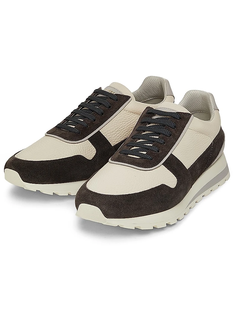 Leather & Suede Low-Top Sneakers