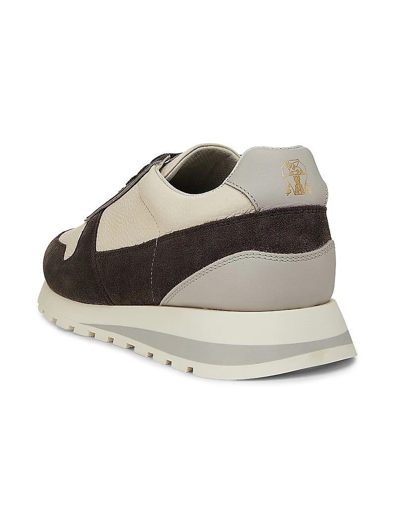 Leather & Suede Low-Top Sneakers