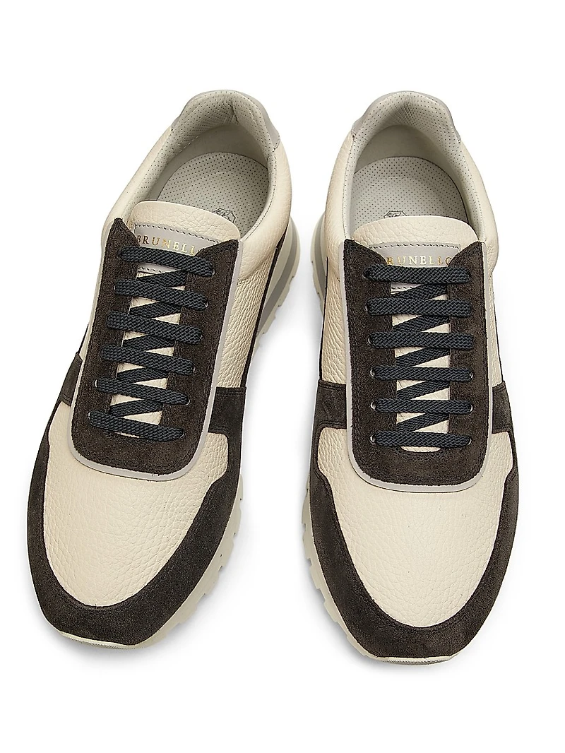 Leather & Suede Low-Top Sneakers