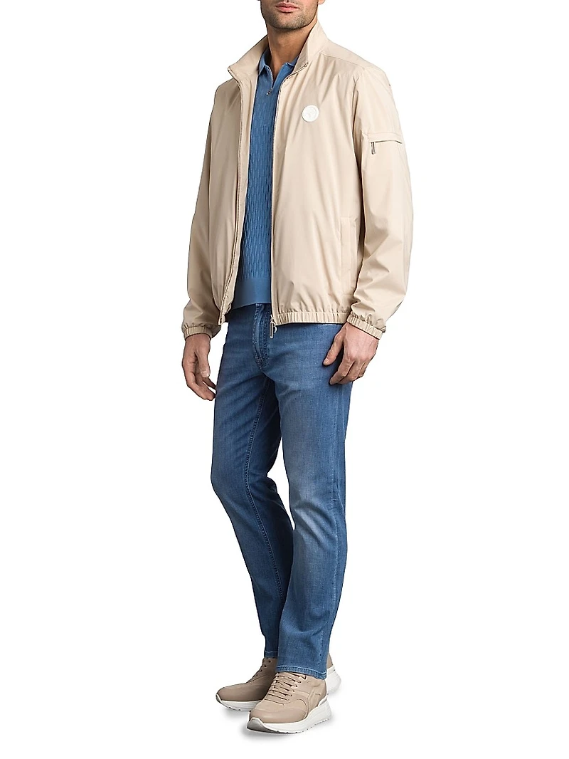 Windbreaker Jacket with Zip Closure