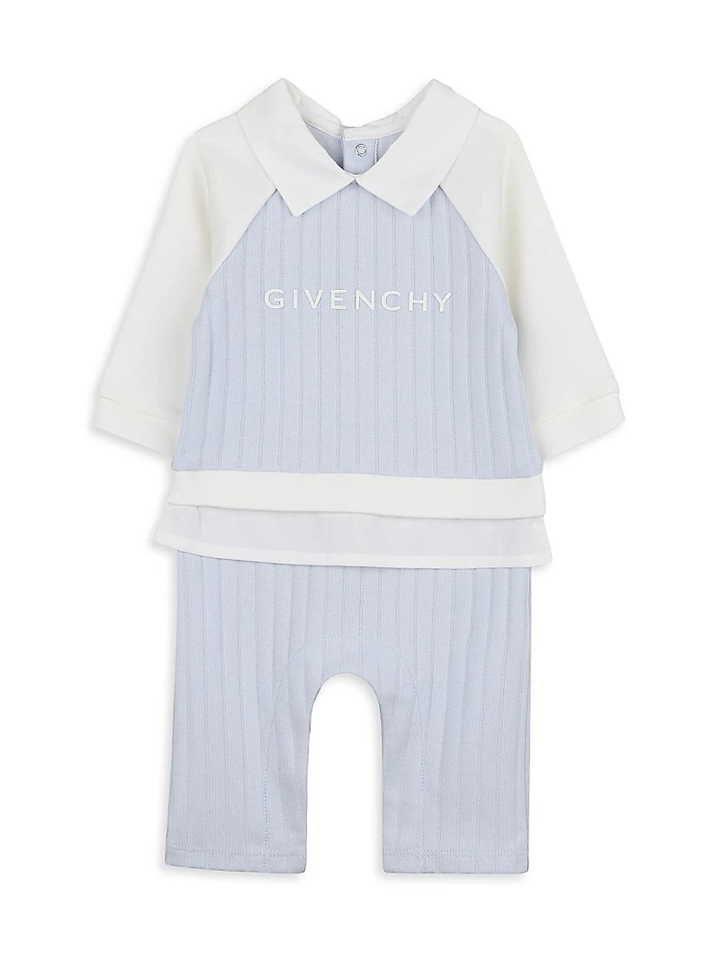 Baby Boy's 2-Piece Logo All-In-One Ribbed Coveralls