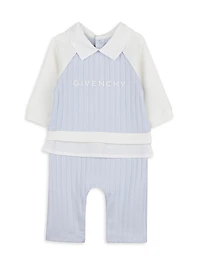 Baby Boy's 2-Piece Logo All-In-One Ribbed Coveralls