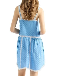 Eyelet Lace Mini-Dress