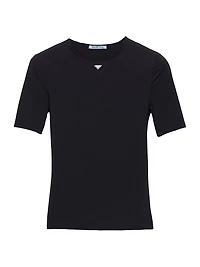 Short-Sleeved Stretch Fabric T-Shirt