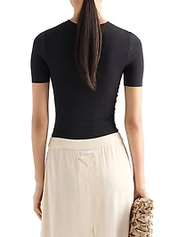 Short-Sleeved Stretch Fabric T-Shirt