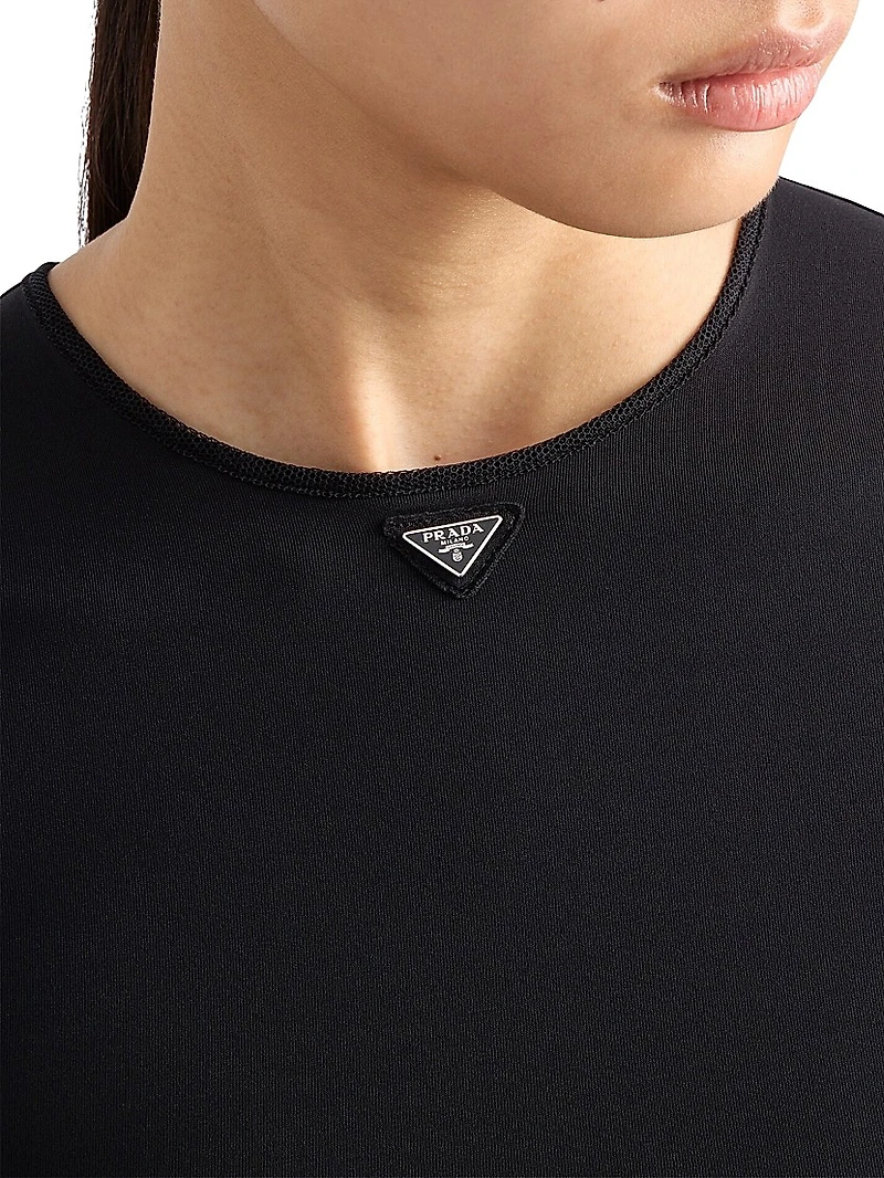 Short-Sleeved Stretch Fabric T-Shirt