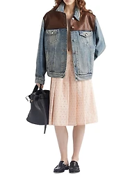 Pleated Eyelet Lace Skirt