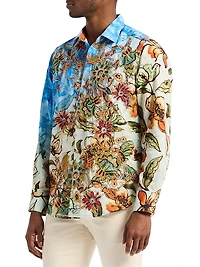 Wanderinblossom Floral Embroidered Shirt