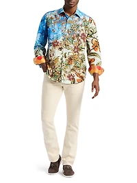 Wanderinblossom Floral Embroidered Shirt