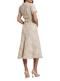 Bouclé Tweed A-Line Midi-Dress