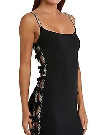 Embellished Bow Jersey Gown