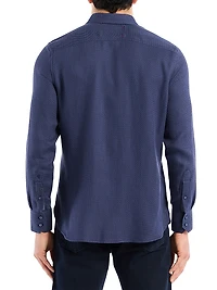 Leonard Textured Cotton-Blend Long-Sleeve Shirt