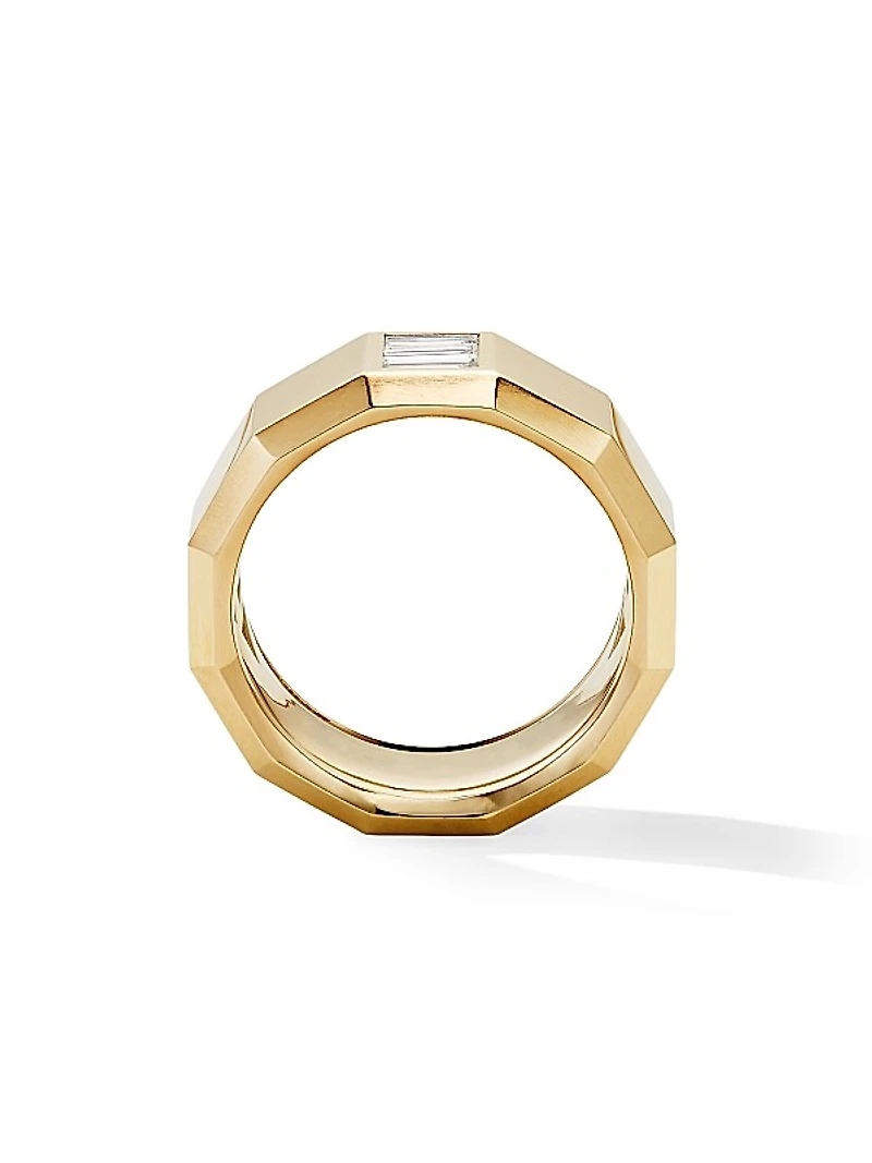Faceted Band Ring in 18K Yellow Gold