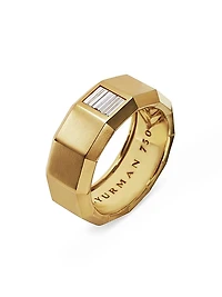 Faceted Band Ring in 18K Yellow Gold