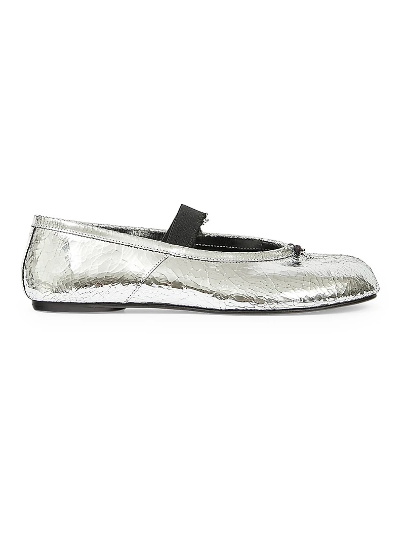 Metallic Leather Ballet Flats