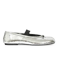 Metallic Leather Ballet Flats