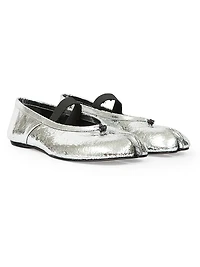 Metallic Leather Ballet Flats