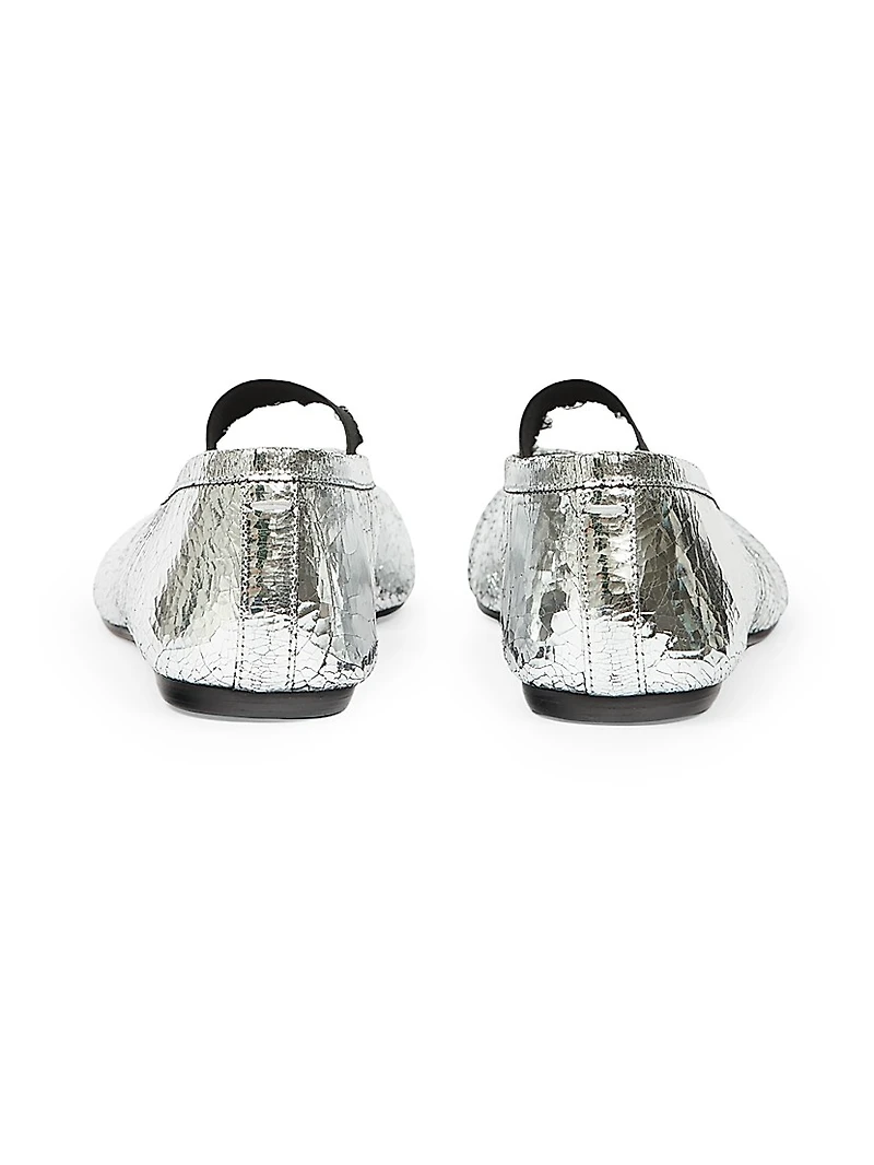 Metallic Leather Ballet Flats