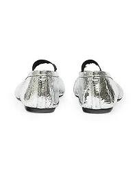 Metallic Leather Ballet Flats