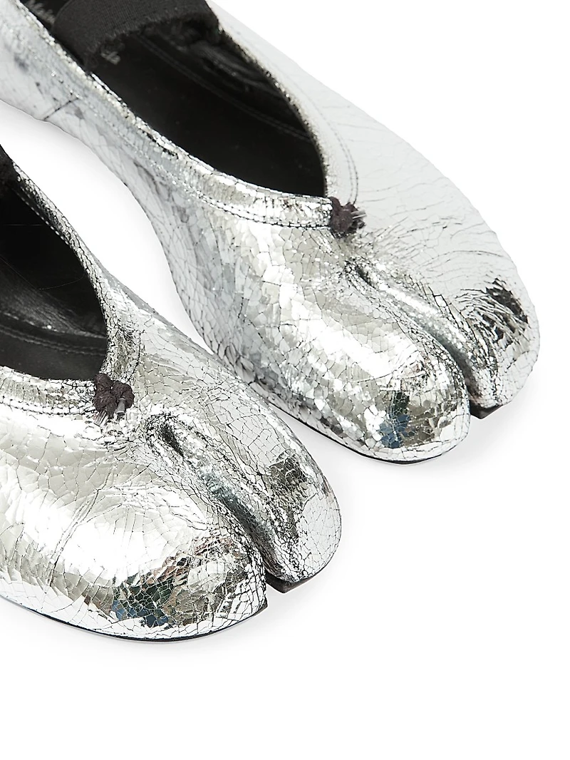 Metallic Leather Ballet Flats