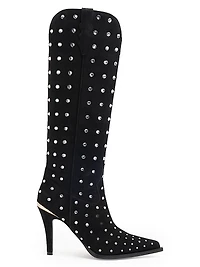 Dublin 95MM Embellished Suede Knee-High Boots