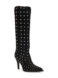 Dublin 95MM Embellished Suede Knee-High Boots