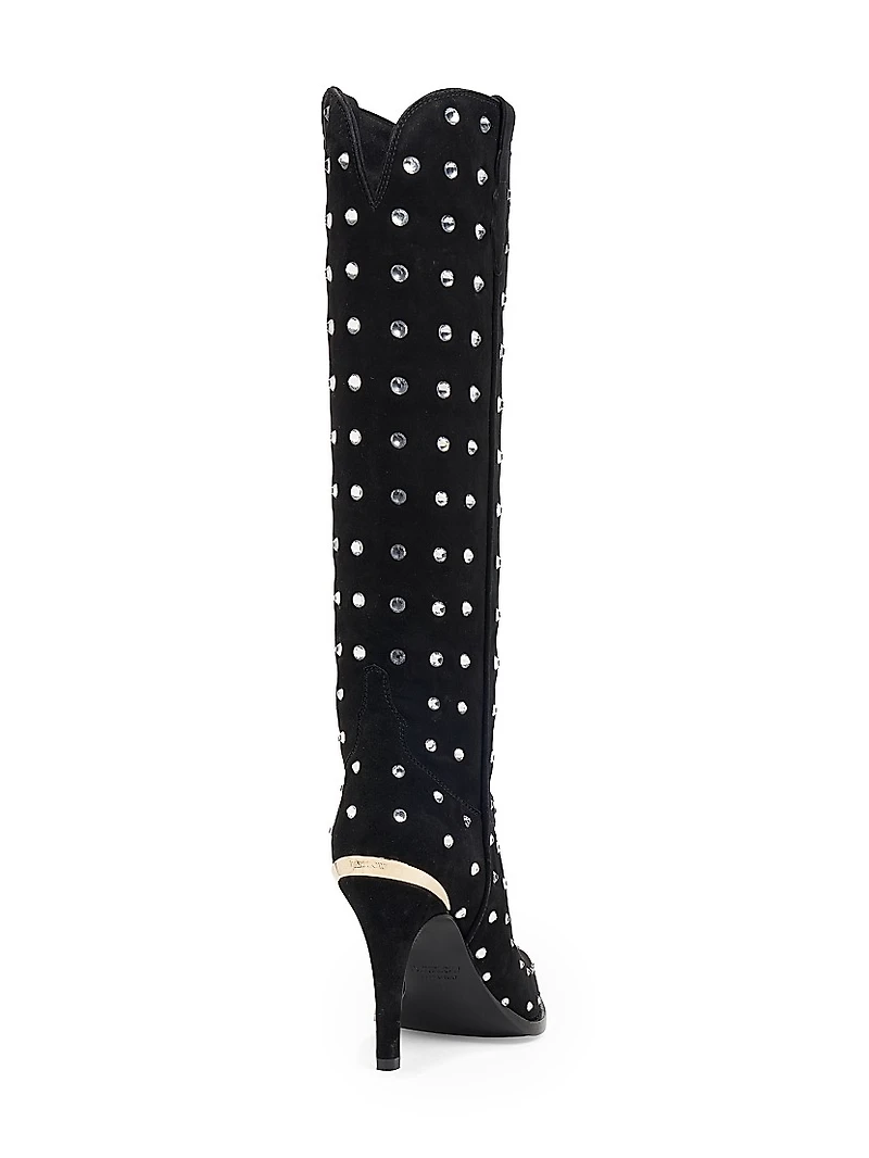 Dublin 95MM Embellished Suede Knee-High Boots