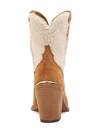 Donna 90MM Shearling & Suede Ankle Boots