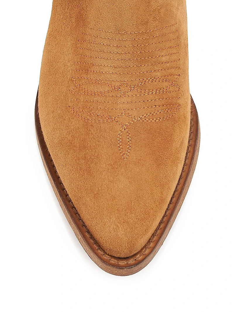 Donna 90MM Shearling & Suede Ankle Boots