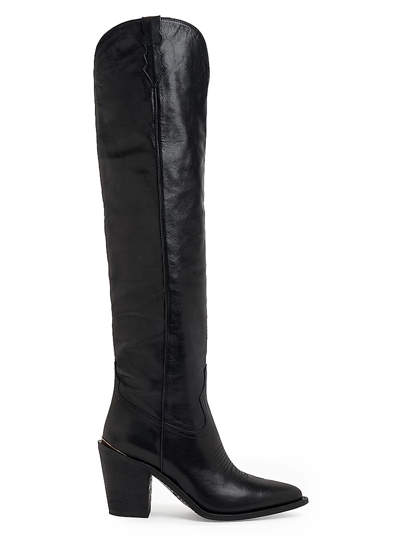 Jojo 90MM Leather Knee-High Boots
