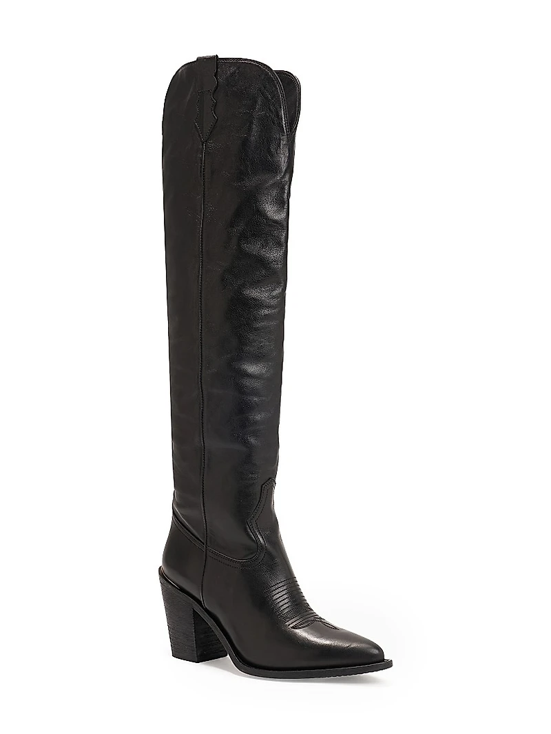 Jojo 90MM Leather Knee-High Boots