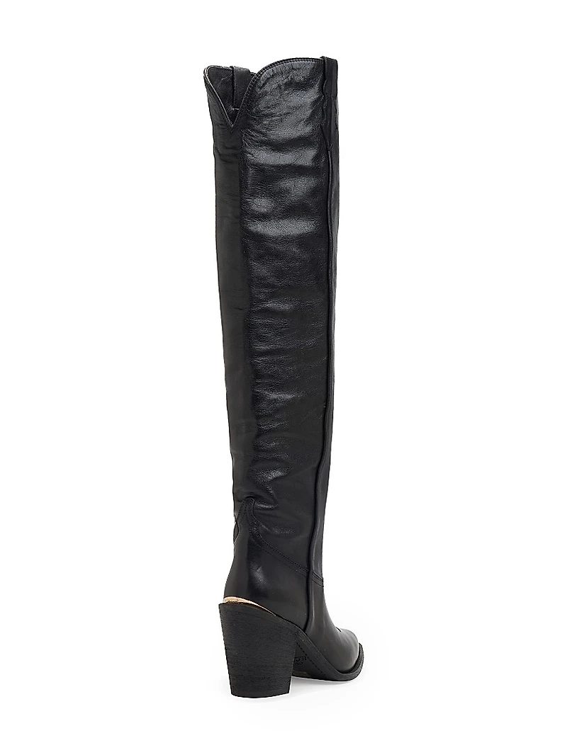 Jojo 90MM Leather Knee-High Boots