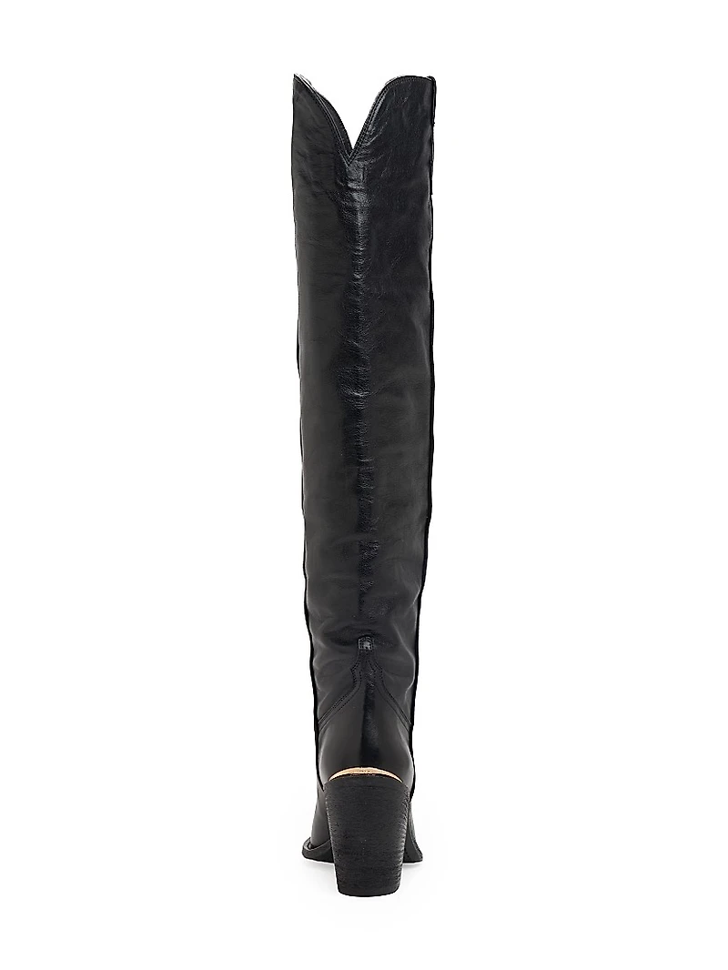 Jojo 90MM Leather Knee-High Boots