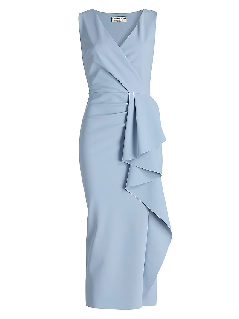 Sayon Drape Sheath Cocktail Dress