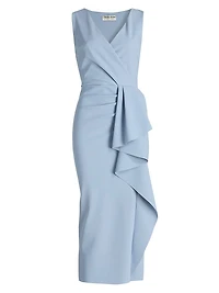 Sayon Drape Sheath Cocktail Dress