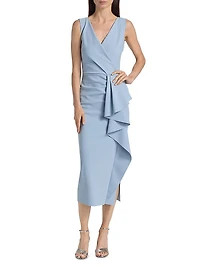 Sayon Drape Sheath Cocktail Dress