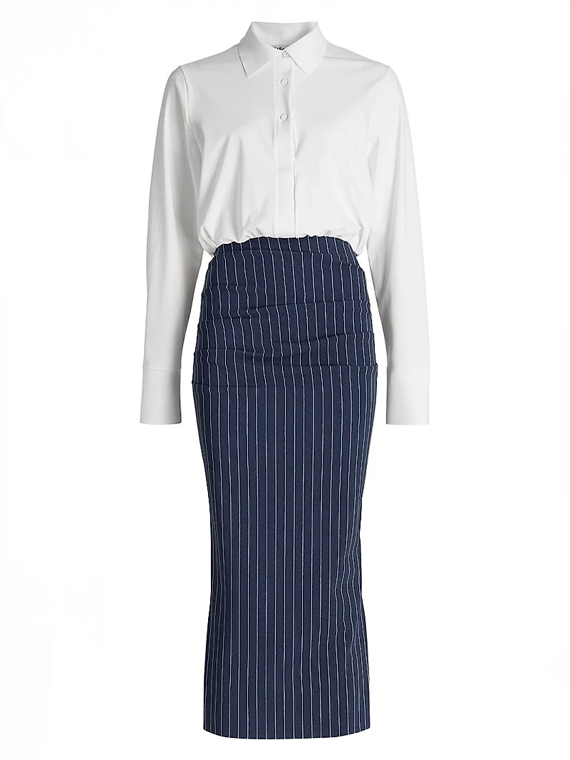 Azora Two-Tone Midi-Dress
