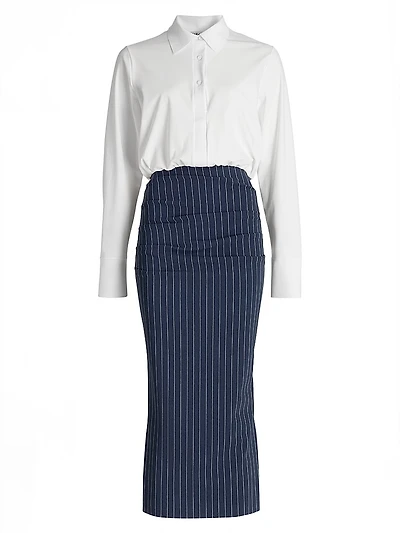Azora Two-Tone Midi-Dress