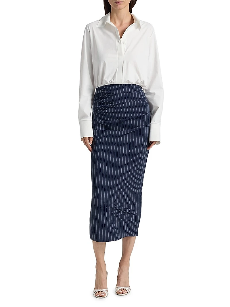 Azora Two-Tone Midi-Dress