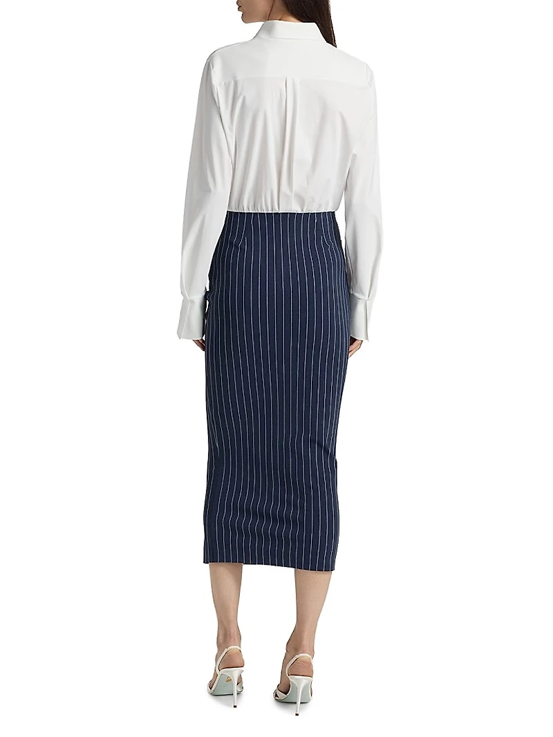 Azora Two-Tone Midi-Dress