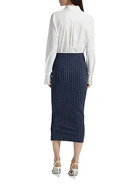Azora Two-Tone Midi-Dress