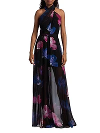 Rorio Halterneck Georgette Gown