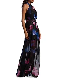 Rorio Halterneck Georgette Gown