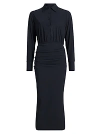 Azora Shirred Sheath Midi-Dress