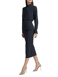 Azora Shirred Sheath Midi-Dress